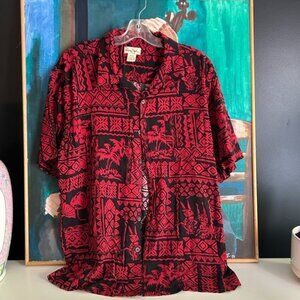 Panama Jack Red and Black Short Sleeve Shirt XL
